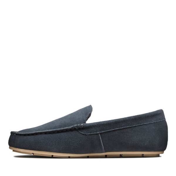 Clarks Mens Interior Cheer Slippers Navy | CA-9482506